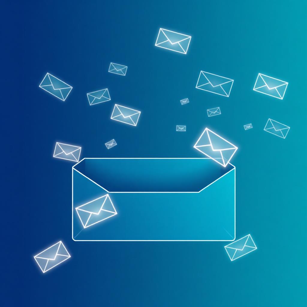 A minimalist workspace showing a clean digital inbox interface with AI-powered tagging indicators.
