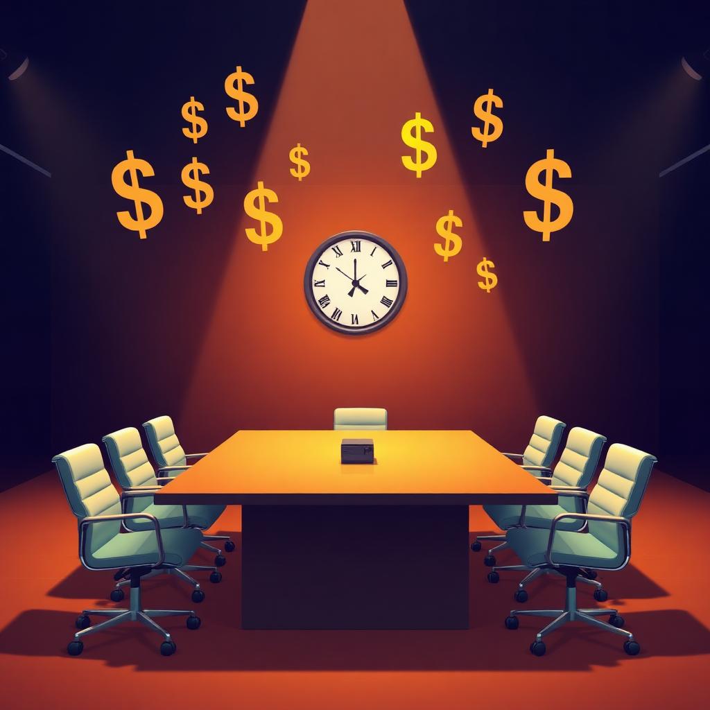 A spreadsheet showing meeting costs next to an AI transcription interface.