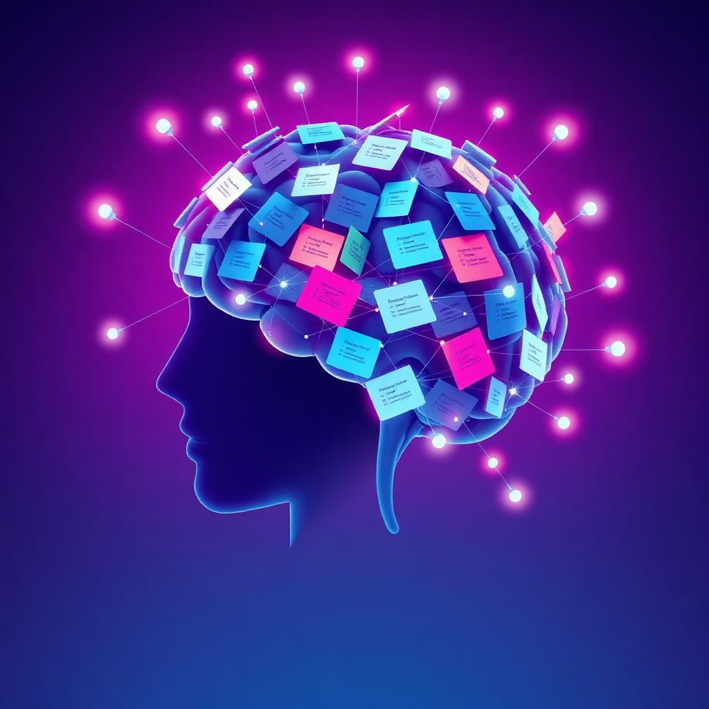 AI-powered notes app showing linked knowledge graph