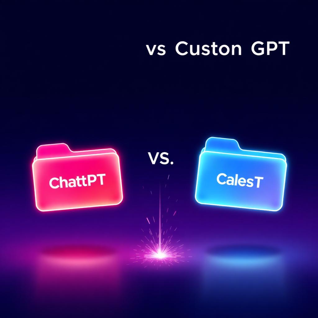 Side-by-side technical comparison of ChatGPT Projects interface and Custom GPT configuration screen.